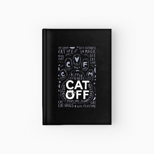 Cat Paw typography Hardcover Journal