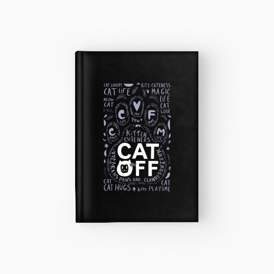 Cat Paw typography Hardcover Journal
