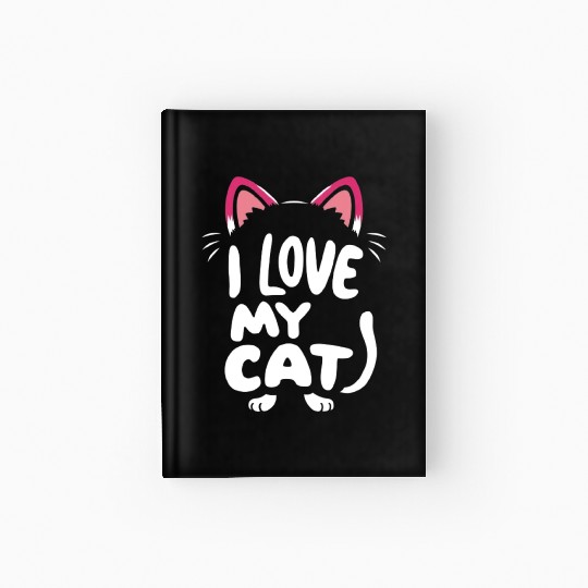 Cat typography Hardcover Journal