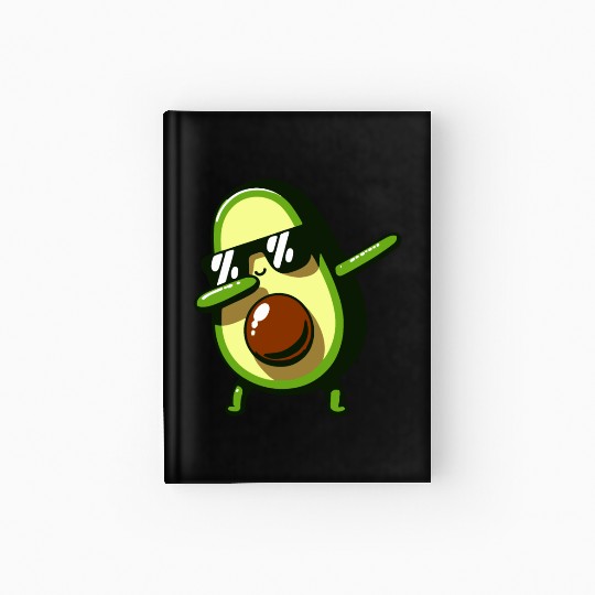 Dabbing Avocado Funny Vegan Hardcover Journal