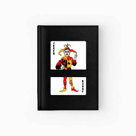 Playing card Joker banner Hardcover Journal
