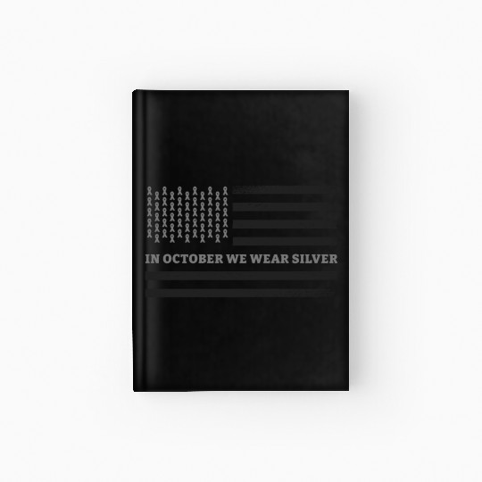 In October We Wear Silver American Flag Apraxia Hardcover Journal