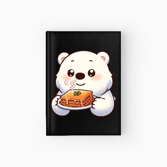 Polar Bear Enjoys Italian Lasagna Hardcover Journal