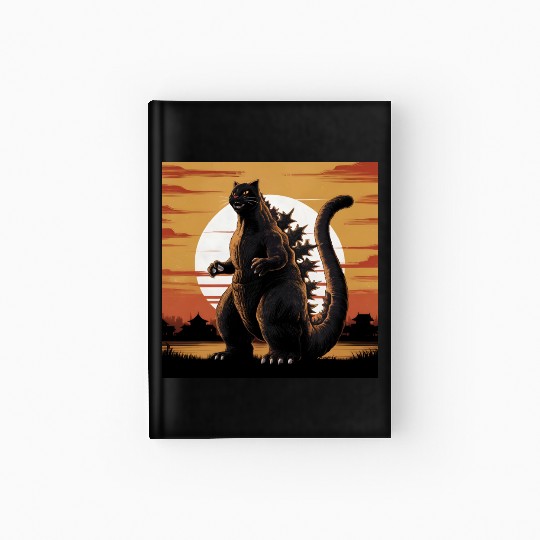 Catzilla Cat Japanese Art Funny Cat Gifts Hardcover Journal
