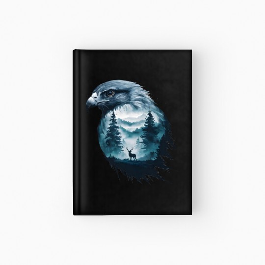 Majestic Eagle And Serene Wilderness Scene Hardcover Journal