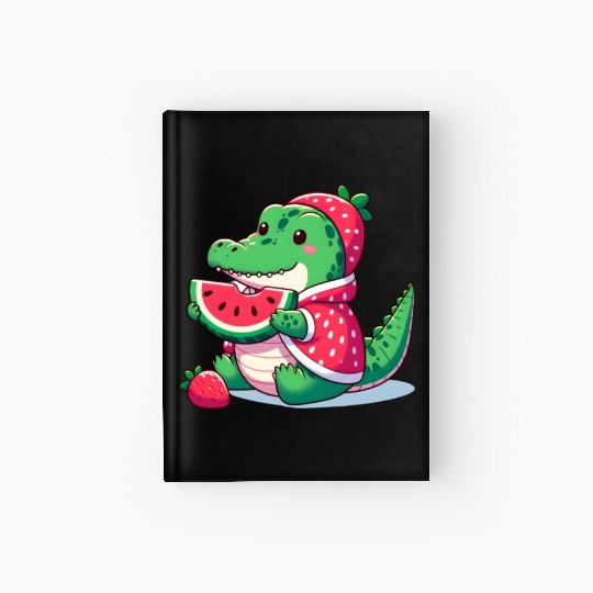 Crocodile in watermelon costume Hardcover Journal