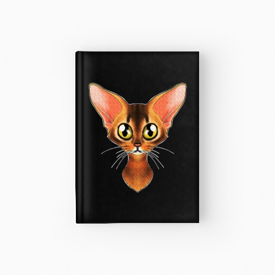 Cat Lover I Cat Face I Abyssinian Cat Hardcover Journal