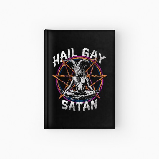 Funny Hail Gay Satan LGBT Goth Gay Pride Baphomet Hardcover Journal