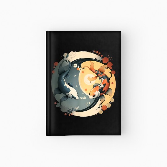 Japanese Koi Fish Yin Yang Hardcover Journal