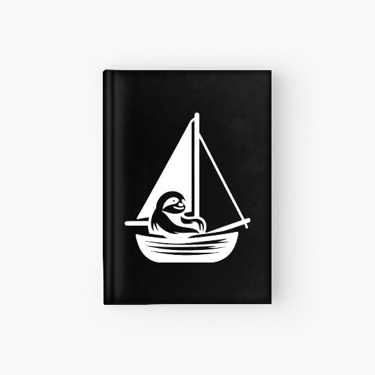 Summer sailing sloth silhouette cool Hardcover Journal