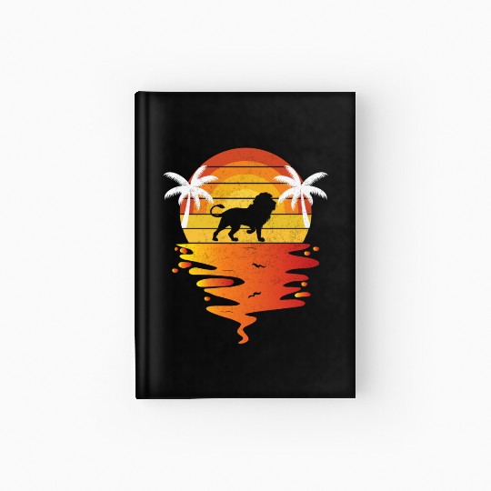 Lion Hardcover Journal retro sunset 70s vintage zookeeper Lion