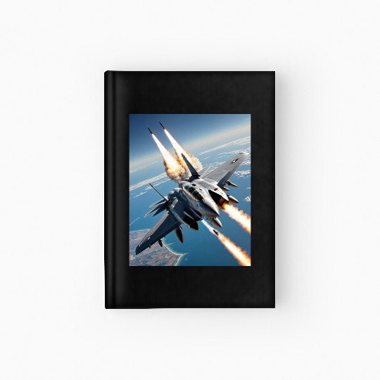 Aircraft missile fire fighter jets. Hardcover Journal