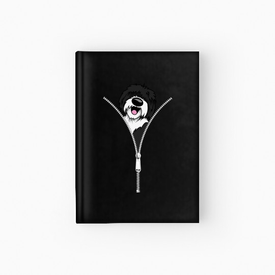 Sheepadoodle Dog Zipper, Funny Puppy Dog Owner Hardcover Journal