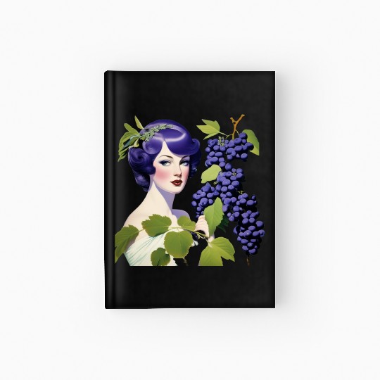 Lady With Dark Purple Grapes Hardcover Journal