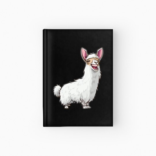 Smiling Llama With Bunny Ears Hardcover Journal