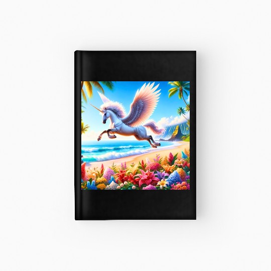 Tropical Unicorn In Hawaii Hardcover Journal