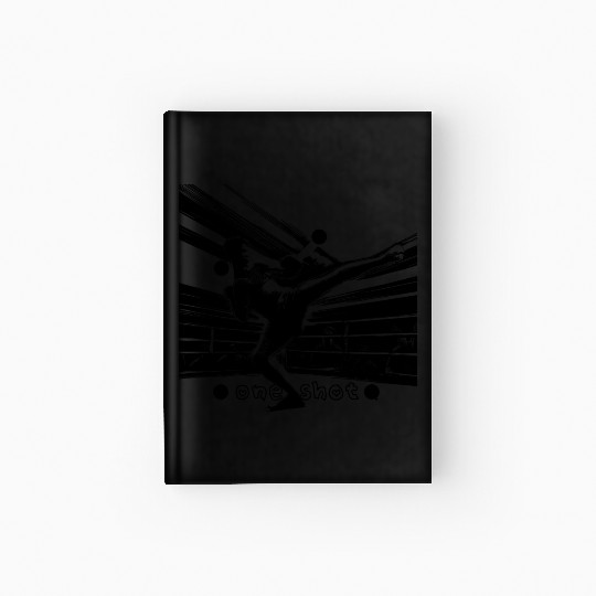 Karate stylish kick position black and white desig Hardcover Journal