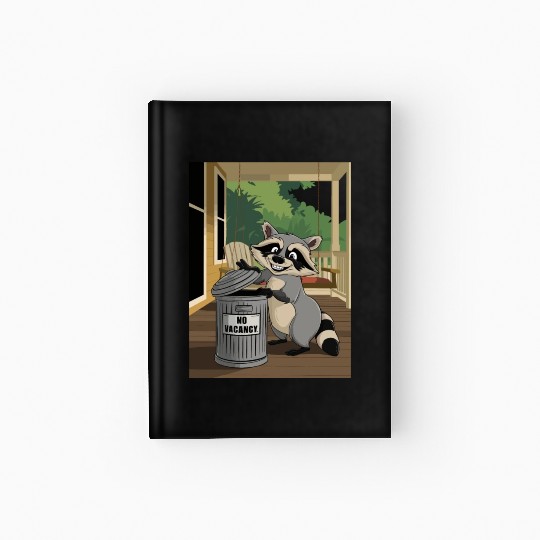 Racoon Trash Panda Metal Trash Can No Vacancy Hardcover Journal