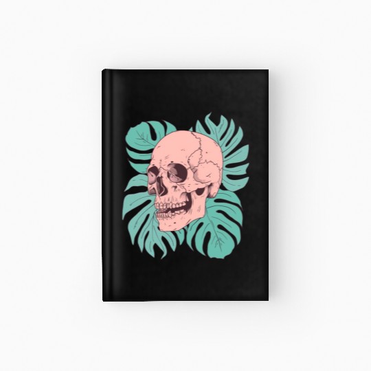 Pink Tropical Skull Hardcover Journal