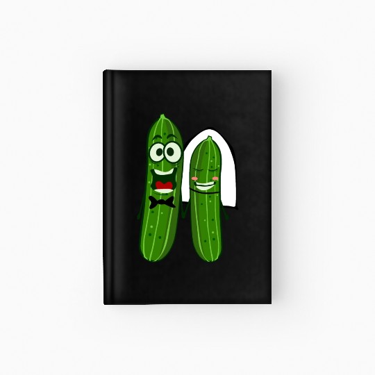 Cucumber Bride Groom Wedding Hardcover Journal