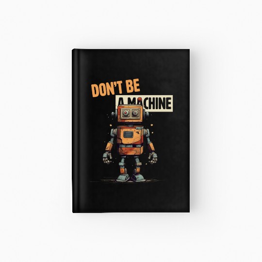 Don't Be a Machine Robot Hardcover Journal