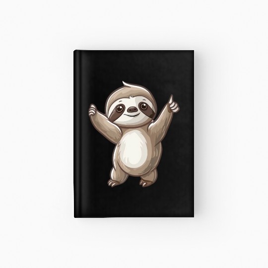 Charming Smiling Sloth Embracing Life Hardcover Journal