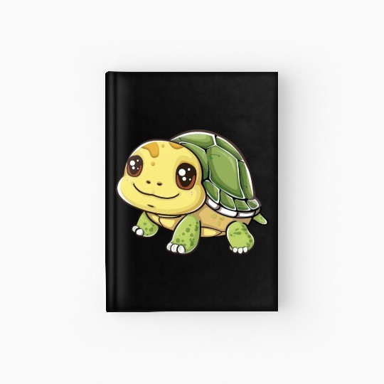 Adorable Smiling Turtle Character Hardcover Journal