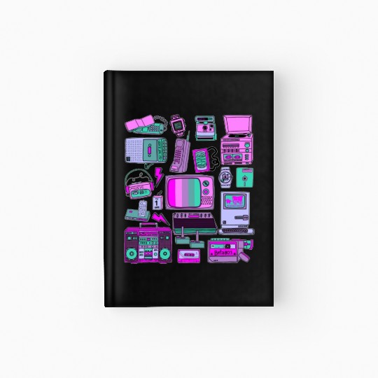 80's tech Hardcover Journal