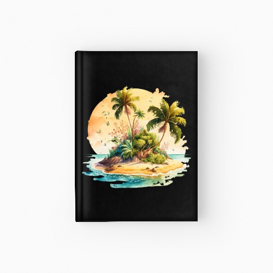 Tropical Watercolor Paradise, Summer Clipart Hardcover Journal