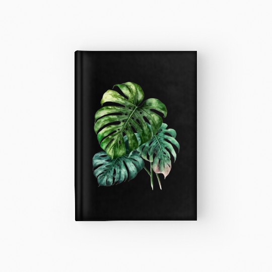 Watercolor Tropical Leaves Clipart, Tropical Leaf Hardcover Journal