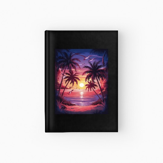 summer beach "Tropical Twilight Serenity" Hardcover Journal