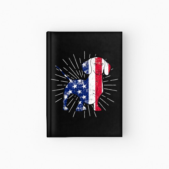 Dachshund 4th Of July US Flag Dog Lovers Patriotic Hardcover Journal