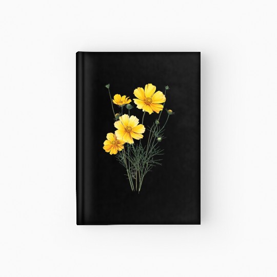 Yellow Cosmos Flowers Hardcover Journal