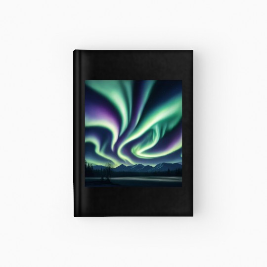 ultra realistic northern lights Hardcover Journal