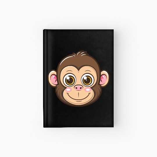 Adorable Monkey Face With Big Eyes Hardcover Journal