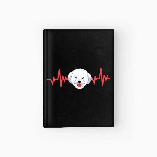 Dog Face Dog Heartbeat Bichon Frise Lovers Hardcover Journal