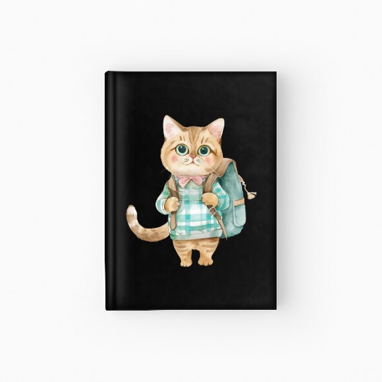 Watercolor Cute School Animals, Back to School Hardcover Journal