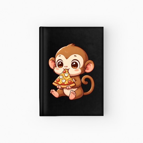 Funny monkey loves pizza humorous chimpanzee Hardcover Journal