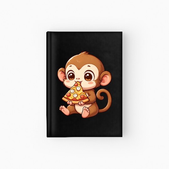 Funny monkey loves pizza humorous chimpanzee Hardcover Journal