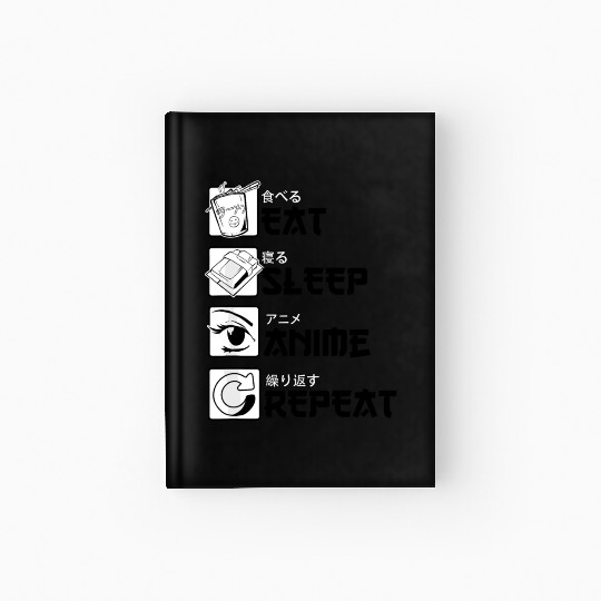 Eat Sleep Anime Repeat Anime Lovers Gifts for Men Hardcover Journal