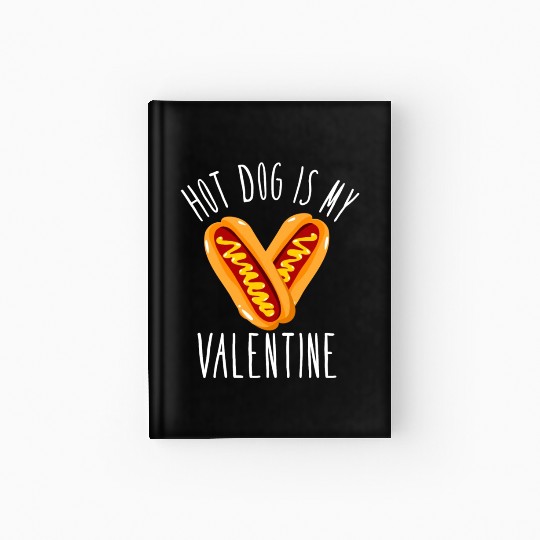 Hot Dog Adult Heart Valentines Day Hardcover Journal