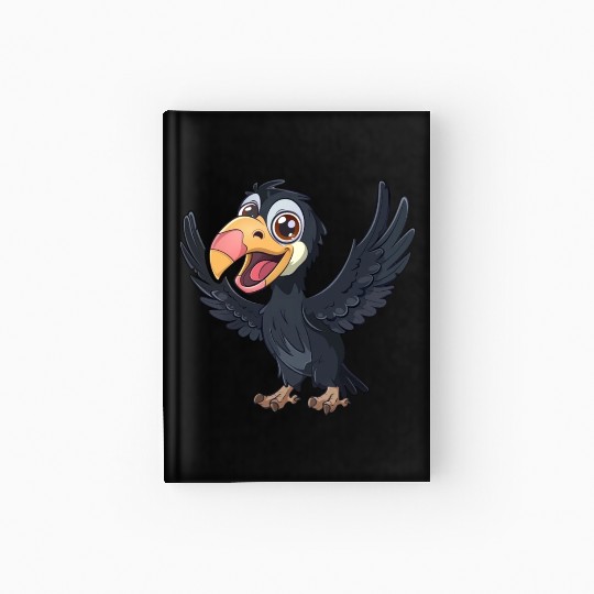 Joyful California Condor Cartoon Character Hardcover Journal