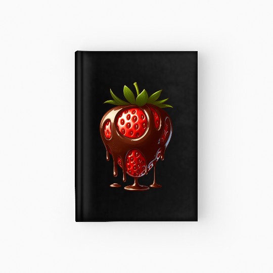 Strawberry chocolate delicious treat dessert Hardcover Journal