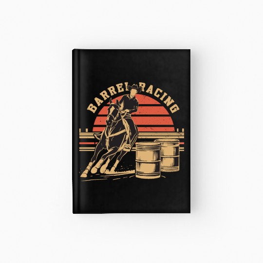 Retro Themed Barrel Racing Gifts Hardcover Journal