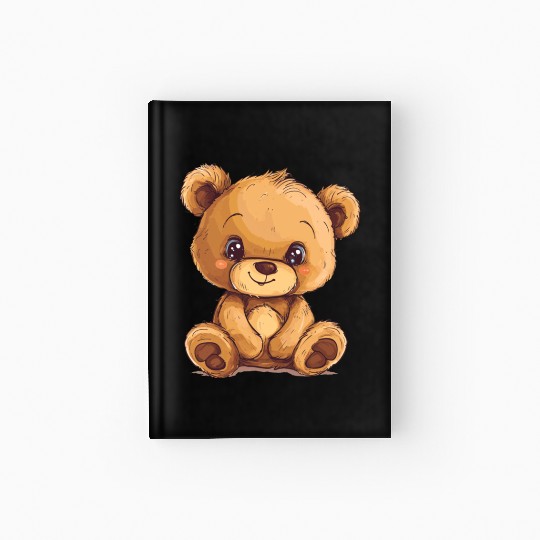 Cute Kawaii Teddy Bear Clipart, Cute Teddy Bear Hardcover Journal