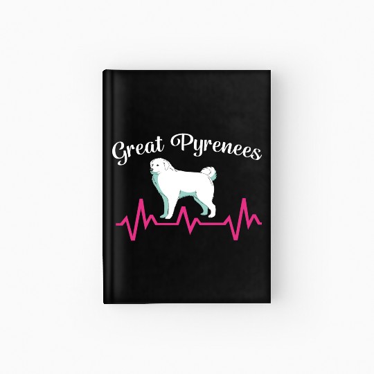 Pet Lover Great Pyrenees Dog Heartbeat Hardcover Journal