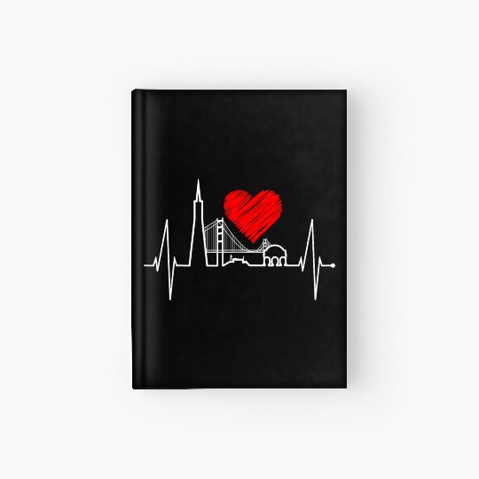 San Francisco Heartbeat Skyline California Hardcover Journal