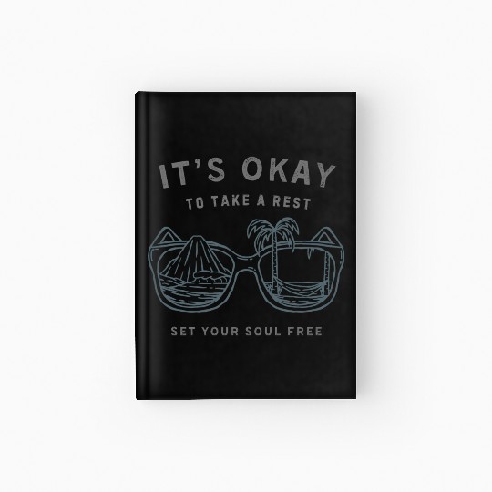 Relaxed Beach Sunset Sunglasses Design Hardcover Journal