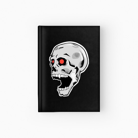 the silver skull looks up Hardcover Journal