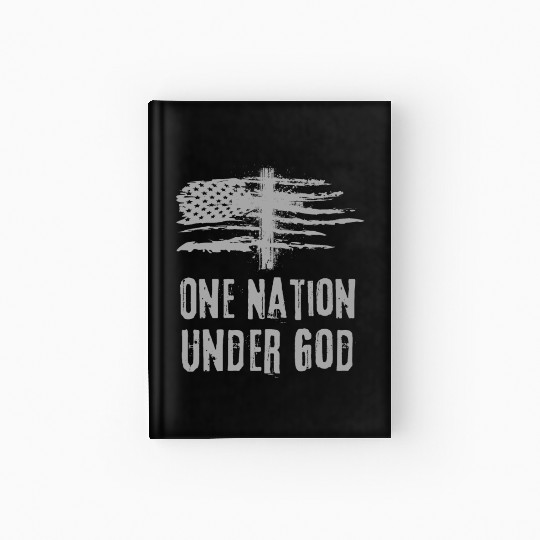 4th Of July US Flag One Nation Under God Christian Hardcover Journal